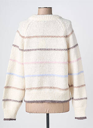 Pull coupe droite manches longues beige PIECES femme