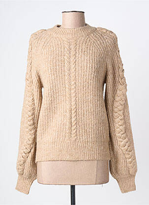 Pull coupe cintrée manches longues marron OBJECT femme