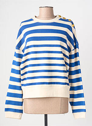 Pull coupe droite manches longues blanc LEON & HARPER femme