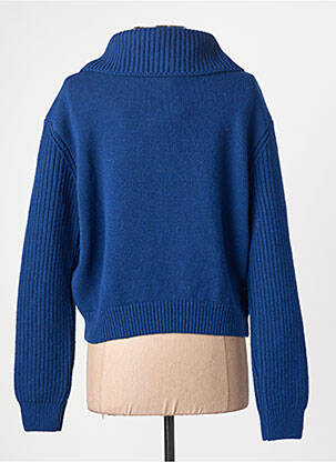 Pull coupe droite manches longues bleu THINKING MU femme