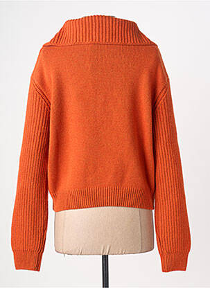 Pull coupe droite manches longues orange THINKING MU femme