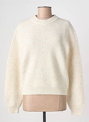 Pull col rond manches longues beige THINKING MU femme
