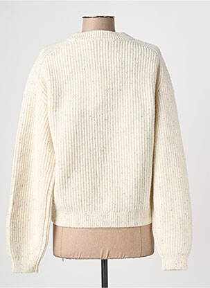 Pull coupe droite manches longues beige THINKING MU femme