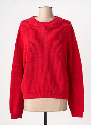 Pull coupe droite manches longues rouge THINKING MU femme