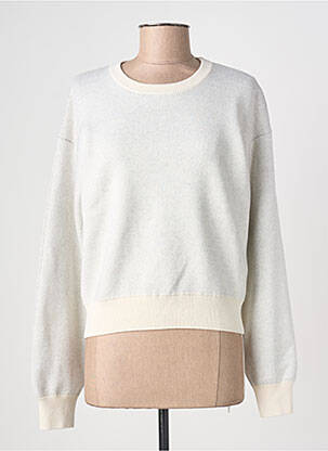 Pull col rond manches longues beige THINKING MU femme