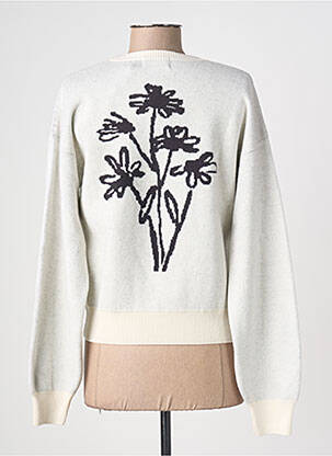 Pull col rond manches longues beige THINKING MU femme