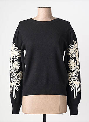 Pull coupe cintrée manches longues noir OBJECT femme