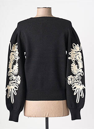 Pull coupe cintrée manches longues noir OBJECT femme