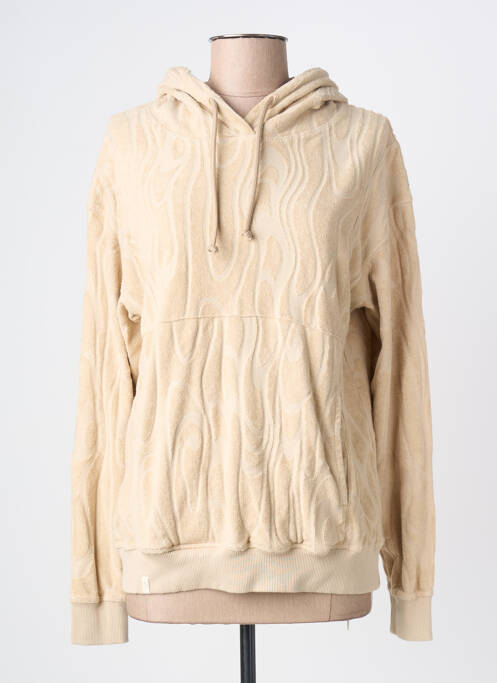 Sweat-shirt à capuche manches longues manches longues beige GRAINE femme