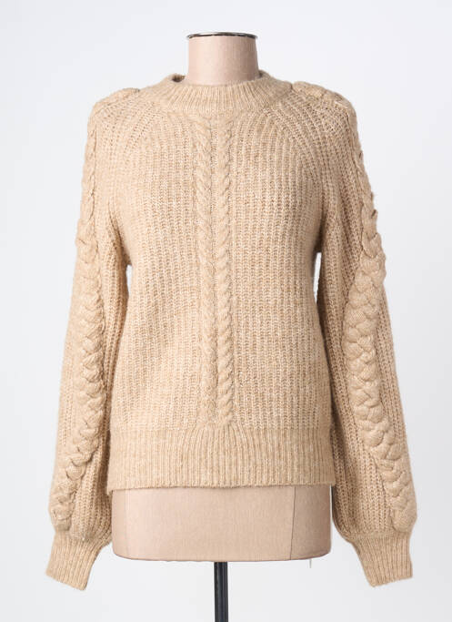 Pull coupe cintrée manches longues marron OBJECT femme