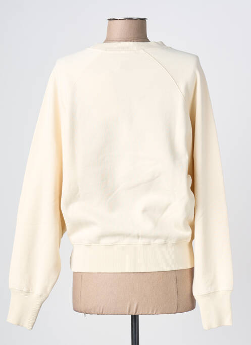 Sweat-shirt sérigraphie floquée manches longues beige THINKING MU femme