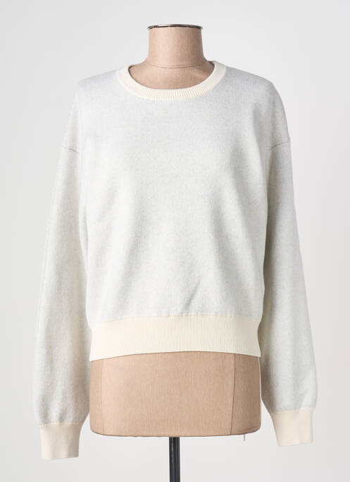 Pull col rond manches longues beige THINKING MU femme