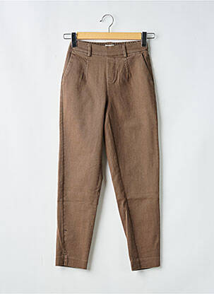 Pantalon chino poches taille haute marron OBJECT femme