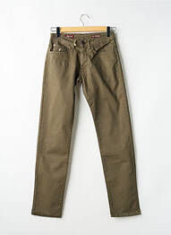 Pantalon slim tissage popeline taille normale vert MCS homme