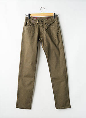 Pantalon slim tissage popeline taille normale vert MCS homme