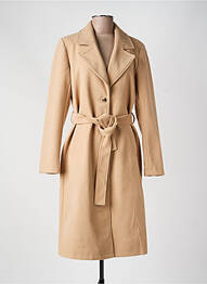 Manteau long coupe cintrée sans capuche beige VILA femme