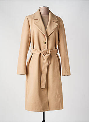 Manteau long coupe cintrée sans capuche beige VILA femme