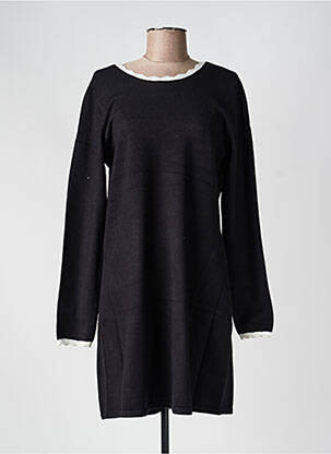 Robe pull stretch manches longues noir ICHI femme