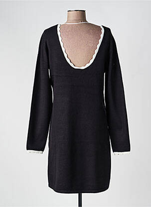 Robe pull stretch manches longues noir ICHI femme