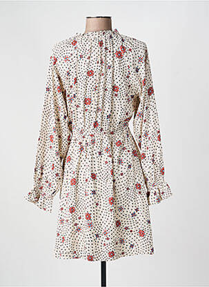 Robe courte manches longues manches longues beige GRACE & MILA femme