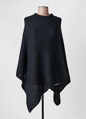 Poncho coupe asymétrique noir PIECES femme