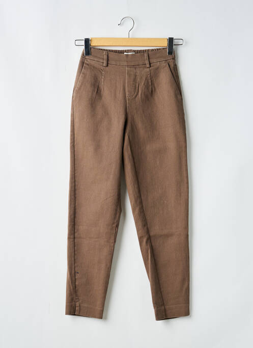 Pantalon chino poches taille haute marron OBJECT femme