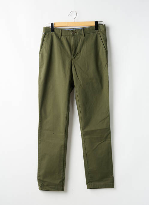 Pantalon chino tissage popeline taille normale vert TOMMY HILFIGER homme