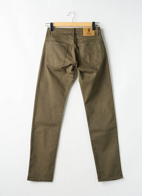 Pantalon slim tissage popeline taille normale vert MCS homme