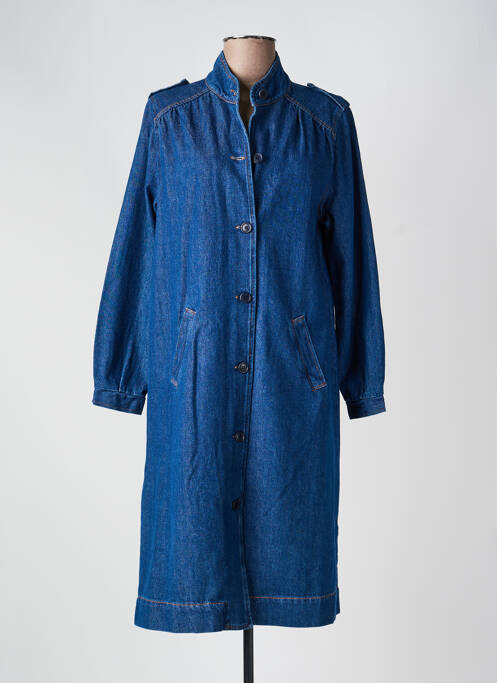 Robe mi-longue manches longues manches longues bleu GRAINE femme