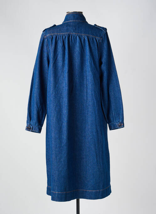 Robe mi-longue manches longues manches longues bleu GRAINE femme