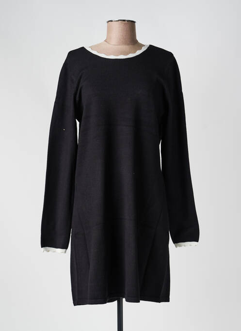 Robe pull stretch manches longues noir ICHI femme
