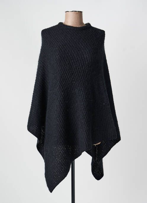 Poncho coupe asymétrique noir PIECES femme