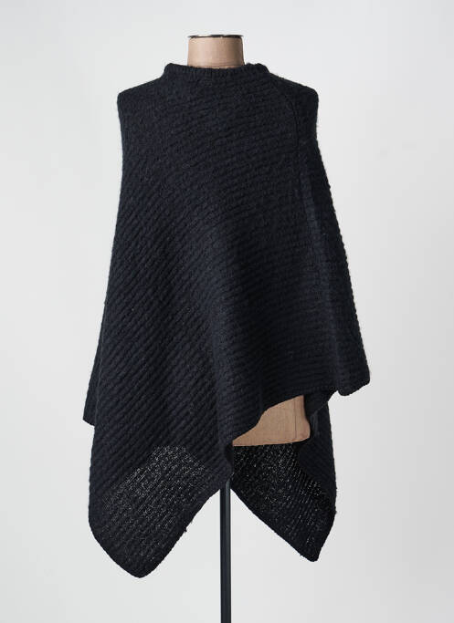 Poncho coupe asymétrique noir PIECES femme