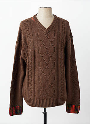 Pull col v manches longues marron SCOTCH & SODA homme