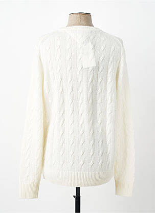 Pull col rond manches longues blanc TOMMY HILFIGER homme