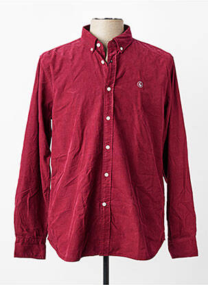 Chemise manches longues coupe droite rouge EL GANSO homme
