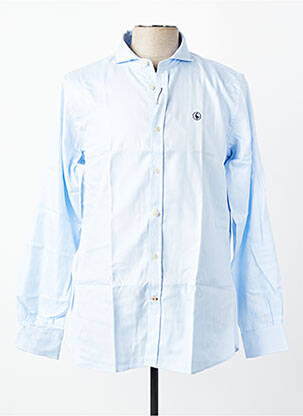 Chemise manches longues coupe droite bleu EL GANSO homme