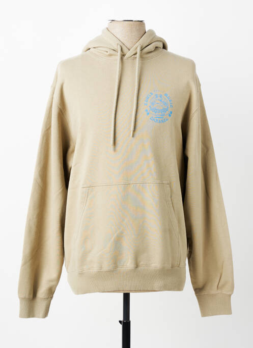 Sweat-shirt à capuche poches manches longues beige EDWIN homme