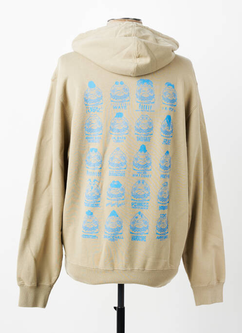 Sweat-shirt à capuche poches manches longues beige EDWIN homme