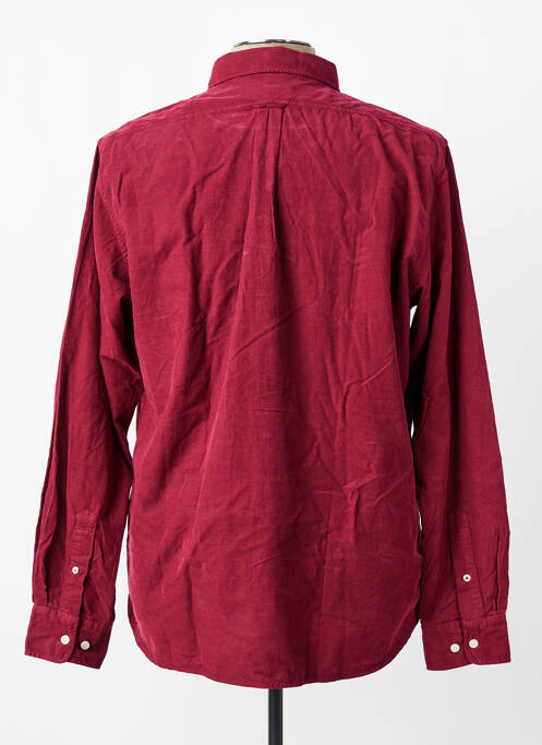 Chemise manches longues coupe droite rouge EL GANSO homme