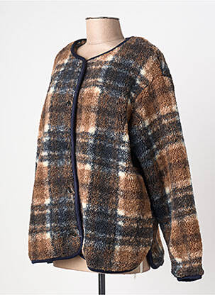 Veste casual col rond marron ICHI femme