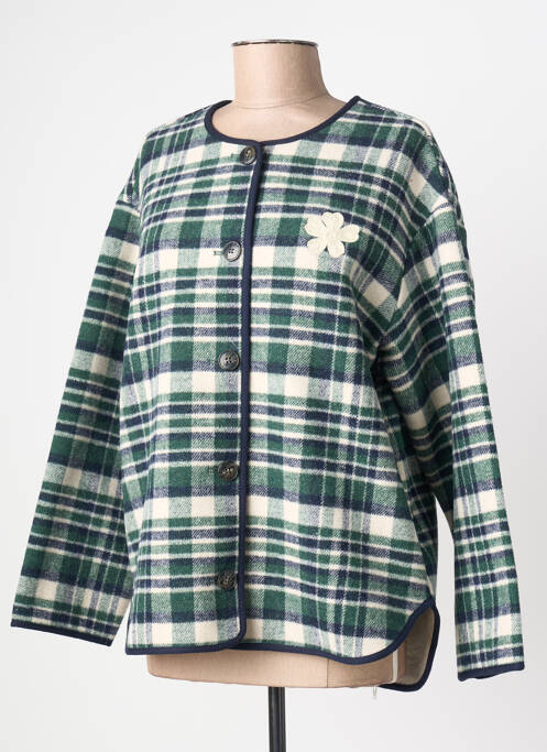 Veste casual col rond vert ICHI femme