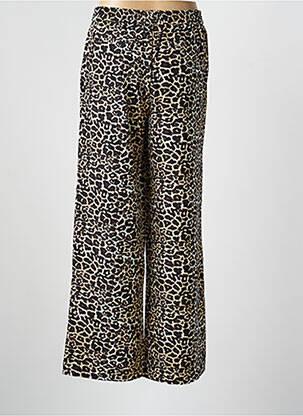 Pantalon large tissage popeline taille haute noir OBJECT femme