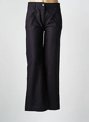 Pantalon flare taille normale taille normale noir THINKING MU femme