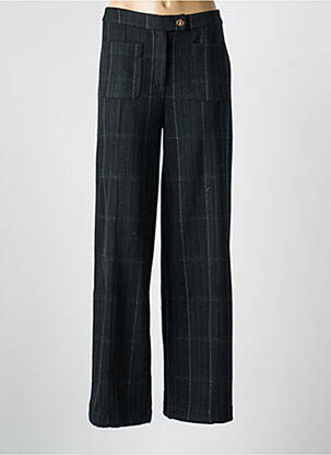 Pantalon flare taille à pinces taille haute noir ICHI femme