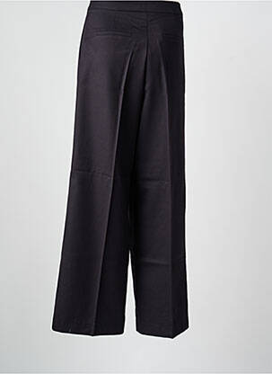 Pantalon large tissage popeline taille haute noir GRACE & MILA femme