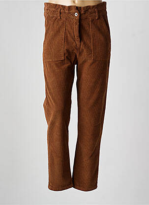 Pantalon slim taille haute taille haute marron MARIE ILE DE RE femme