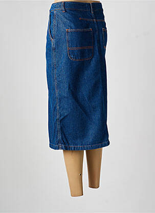 Jupe mi-longue taille haute bleu GRAINE femme