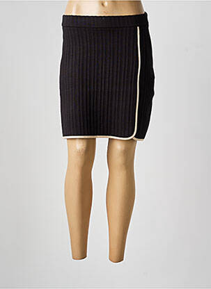 Jupe courte coupe droite noir ICHI femme