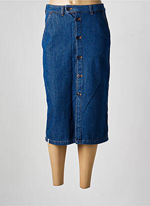 Jupe mi-longue taille haute bleu GRAINE femme